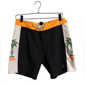 Roark The Passage Black Orange Swim Trunks Size 30